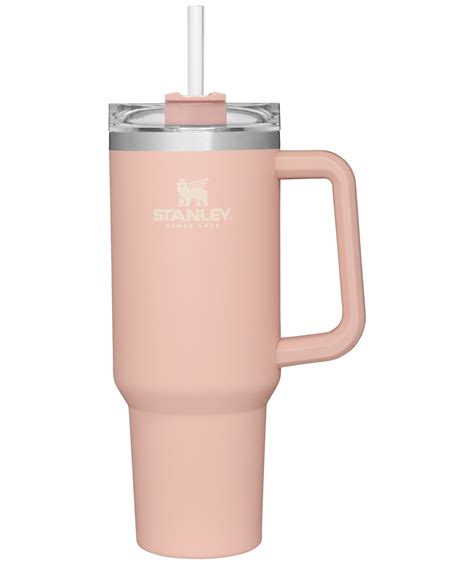 pink stanley cup with handle on top